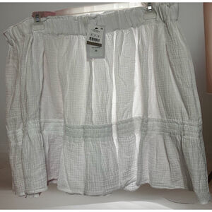 Cotton On Curve Frill White Mini Skirt• Cotton Gauze •plus sz 20• New W/tags